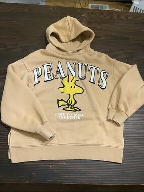 Zara Tan Peanuts Woodstock Crewneck Hoodie